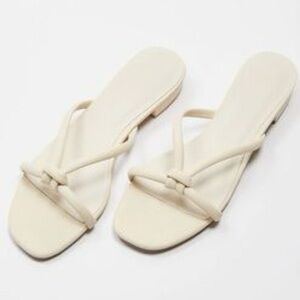 Oasis Society ADA Knot Slip On Flat Sandal in Beige